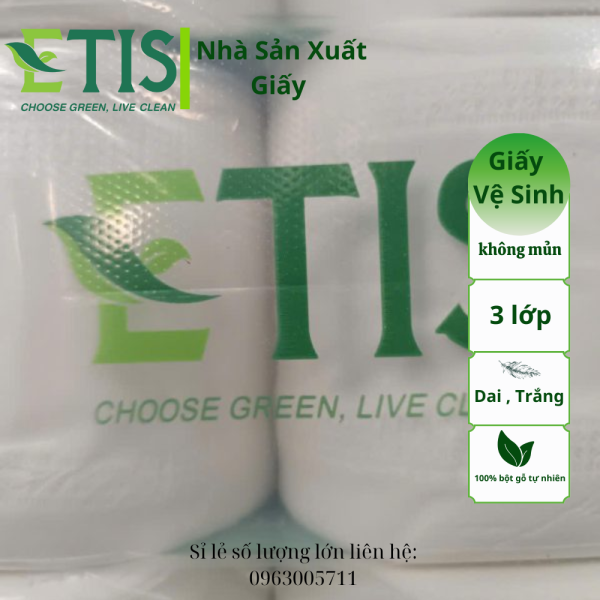 Giấy vệ sinh ETIS 10 cuộn 3 lớp không lõi 10