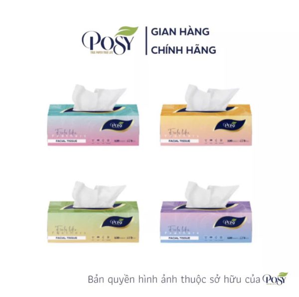 Hộp khăn giấy rút lụa POSY Sáng Trưa Chiều Tối 5